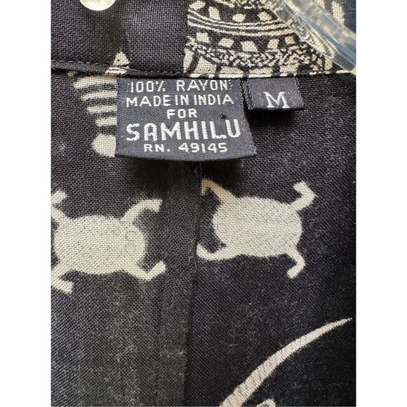 Sam Hilu Vtg artful black & white animal print open front blazer size M #42-1868 - Picture 2 of 6